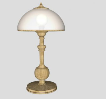 欧式陶瓷台灯SU模型下载_sketchup草图大师SKP模型