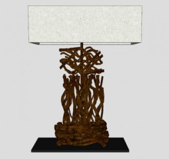 简约树脂台灯SU模型下载_sketchup草图大师SKP模型