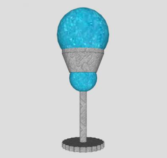 蓝色床头台灯SU模型下载_sketchup草图大师SKP模型