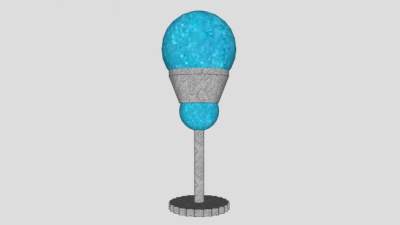 蓝色床头台灯SU模型下载_sketchup草图大师SKP模型