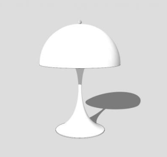 现代白色潘泰拉台灯SU模型下载_sketchup草图大师SKP模型