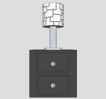 现代床头柜台灯SU模型下载_sketchup草图大师SKP模型