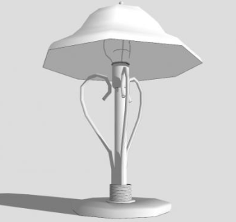 现代白色低多边形台灯SU模型下载_sketchup草图大师SKP模型