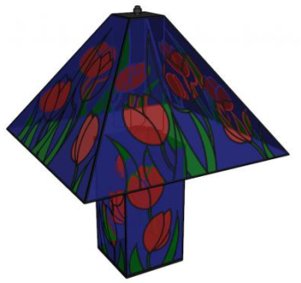 彩色玻璃台灯SU模型下载_sketchup草图大师SKP模型