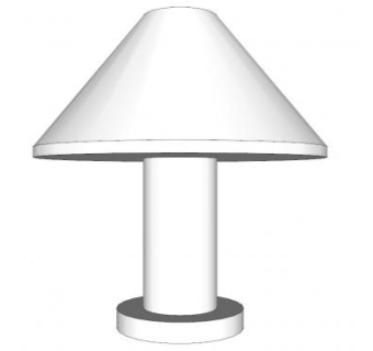 现代白色台灯SU模型下载_sketchup草图大师SKP模型