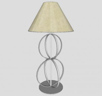 现代铁艺台灯SU模型下载_sketchup草图大师SKP模型