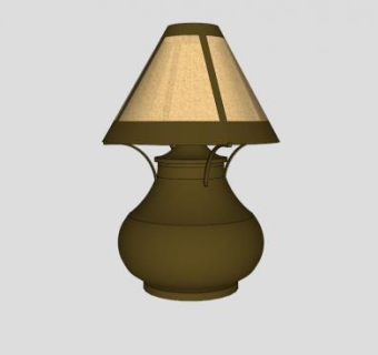 工艺品金属台灯SU模型下载_sketchup草图大师SKP模型