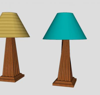 简易木槽台灯SU模型下载_sketchup草图大师SKP模型