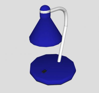 简易蓝色台灯SU模型下载_sketchup草图大师SKP模型