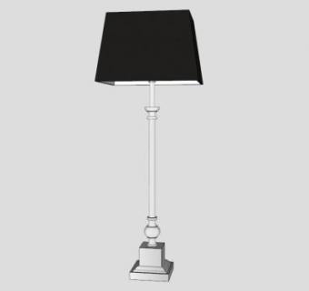 现代黑色高脚台灯SU模型下载_sketchup草图大师SKP模型