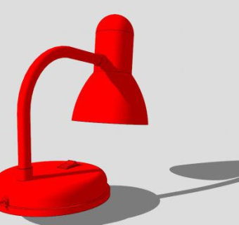 现代红色台灯SU模型下载_sketchup草图大师SKP模型