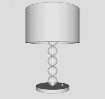 白色亚克力球体台灯SU模型下载_sketchup草图大师SKP模型