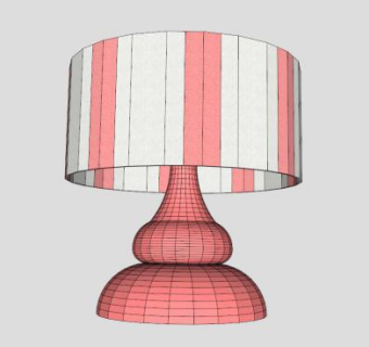 粉白亚克力台灯SU模型下载_sketchup草图大师SKP模型