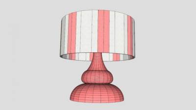 粉白亚克力台灯SU模型下载_sketchup草图大师SKP模型