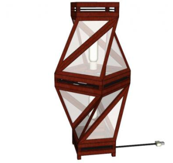 几何落地灯SU模型下载_sketchup草图大师SKP模型