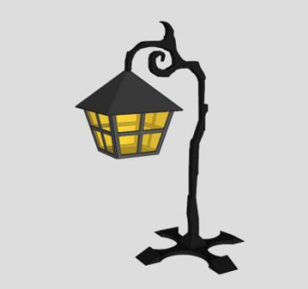 万圣节灯笼落地灯SU模型下载_sketchup草图大师SKP模型