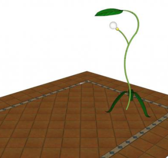 田园叶子落地灯SU模型下载_sketchup草图大师SKP模型