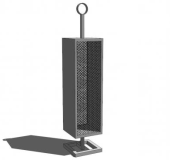 金属落地灯灯柱SU模型下载_sketchup草图大师SKP模型