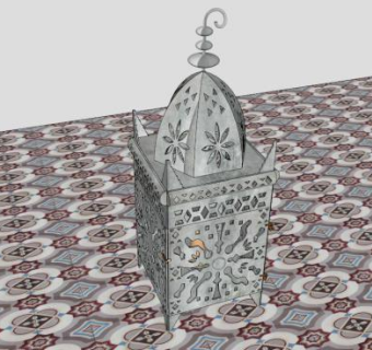 简约金属落地灯SU模型下载_sketchup草图大师SKP模型