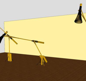 竹双悬臂式任务灯SU模型下载_sketchup草图大师SKP模型
