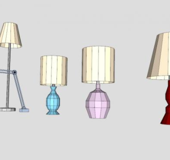 各式家具电器落地灯SU模型下载_sketchup草图大师SKP模型