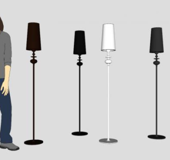 现代莱拉落地灯SU模型下载_sketchup草图大师SKP模型