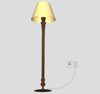 现代高脚落地灯SU模型下载_sketchup草图大师SKP模型