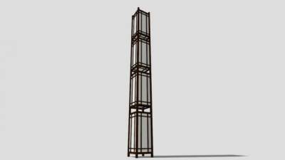 叠起堆放落地灯SU模型下载_sketchup草图大师SKP模型