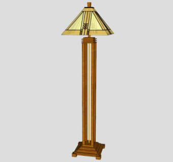 蒂芙尼落地灯SU模型下载_sketchup草图大师SKP模型
