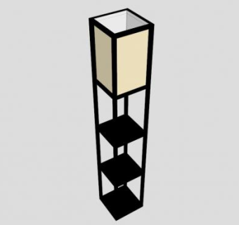 中式纸帘落地灯SU模型下载_sketchup草图大师SKP模型