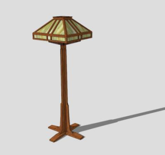艺术玻璃落地灯SU模型下载_sketchup草图大师SKP模型