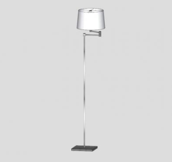 白色镍摆动臂落地灯SU模型下载_sketchup草图大师SKP模型