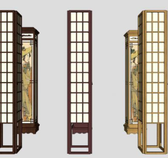 各式日本落地灯SU模型下载_sketchup草图大师SKP模型