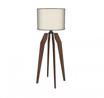 实木三角落地灯SU模型下载_sketchup草图大师SKP模型