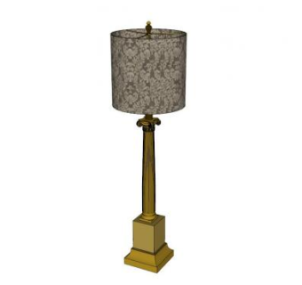 古董落地灯SU模型下载_sketchup草图大师SKP模型