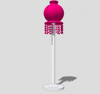 简欧粉色吊坠落地灯SU模型下载_sketchup草图大师SKP模型