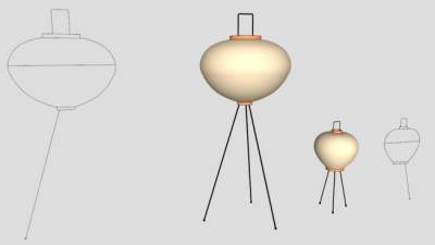 现代亚克力落地灯SU模型下载_sketchup草图大师SKP模型