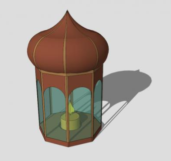 仿古烛台灯SU模型下载_sketchup草图大师SKP模型