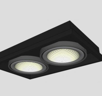 现代黑色双插筒灯SU模型下载_sketchup草图大师SKP模型