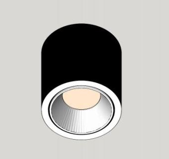 单插筒灯明装式筒灯SU模型下载_sketchup草图大师SKP模型