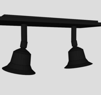 现代黑色双插家居筒灯SU模型下载_sketchup草图大师SKP模型