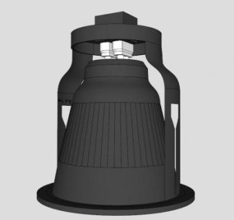 现代黑色筒灯射灯SU模型下载_sketchup草图大师SKP模型
