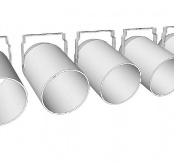 白色聚光灯筒灯SU模型下载_sketchup草图大师SKP模型