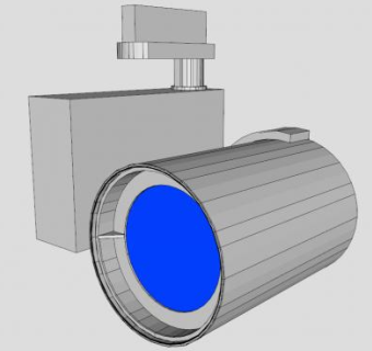 现代白色聚光灯射灯SU模型下载_sketchup草图大师SKP模型