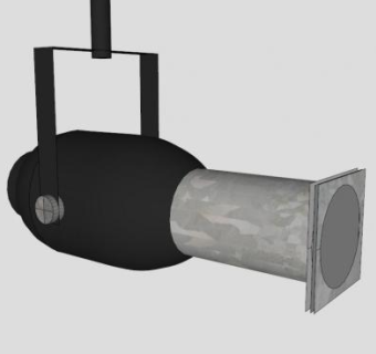 影集工程射灯SU模型下载_sketchup草图大师SKP模型