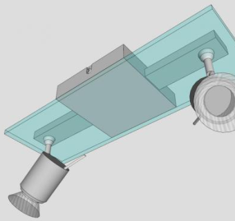 双插筒灯聚光灯SU模型下载_sketchup草图大师SKP模型