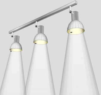 三焦点光灯筒灯SU模型下载_sketchup草图大师SKP模型