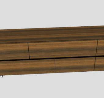 低长侧板餐具柜SU模型下载_sketchup草图大师SKP模型