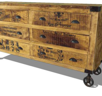 实木自助餐餐具柜SU模型下载_sketchup草图大师SKP模型