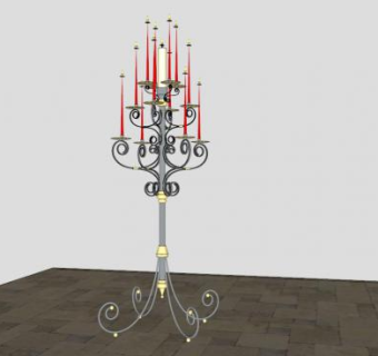 餐厅蜡烛烛台灯SU模型下载_sketchup草图大师SKP模型